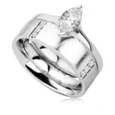 Marquise Shoulder Set Ring With Matching Band Marquise Shoulder Set Ring With Matching Band