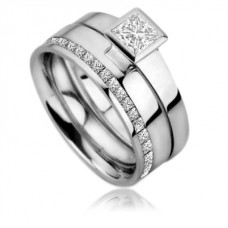 Diamond Shoulder Set Ring With Matching Band