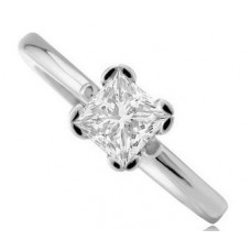 Split Petal Princess Cut Diamond Solitaire Ring