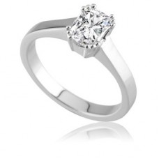 Four Split Prong Claw Radiant Cut Diamond Solitaire Ring
