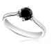Round Diamond Black Ring