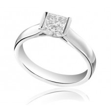 1.00ct Si1/h Princess Diamond Solitaire Ring