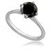 Round Diamond Black Ring