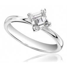 Corner Twist Asscher Diamond Engagement Ring