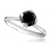 Round Diamond Black Ring