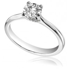 Agi 0.84ct Si1/h Four Claw Set Round Diamond Solitaire Ring