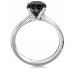 Round Black Diamond Solitaire Ring