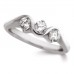 Unique Half Rubover Round Diamond Trilogy Ring