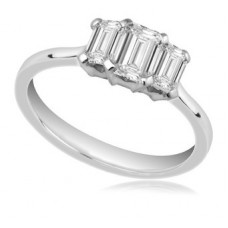 Classic Emerald Diamond Trilogy Ring
