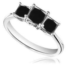 Princess Black Diamond Trilogy Ring