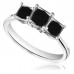 Princess Black Diamond Trilogy Ring