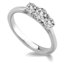 Classic Round Diamond Trilogy Ring
