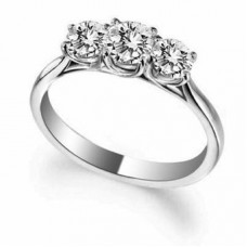 0.61ct, Si/f Round Diamond Trilogy Ring