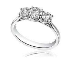 0.70ct Vs2/ef Round Diamond Trilogy Ring