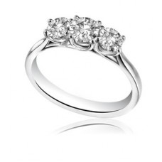 0.44ct Vs/fg Round Brilliant Cut Diamond Trilogy Ring