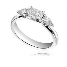 Princess & Pear Diamond Trilogy Ring