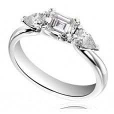 Asscher & Pear Diamond Trilogy Ring
