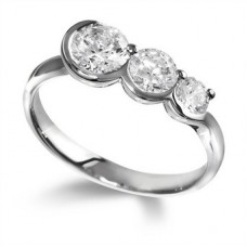 Unique Round Diamond Trilogy Ring