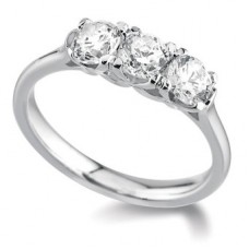 Classic Round Diamond Trilogy Ring
