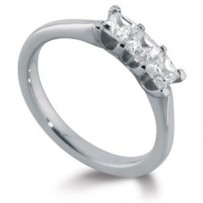 Elegant Princess Diamond Trilogy Ring