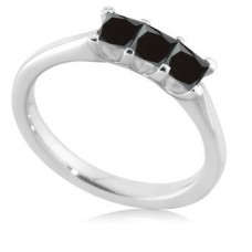 Princess Black Diamond Trilogy Ring