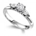 Round & Pear Diamond Trilogy Ring