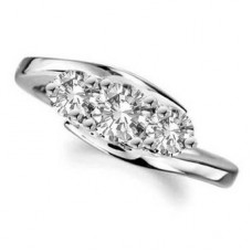 0.58ct I1/f Princess Cut Diamond Trilogy Ring