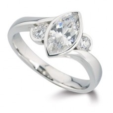 Marquise & Round Diamond Trilogy Ring