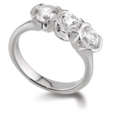 Round Diamond Trilogy Ring