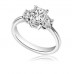 Modern Radiant & Round Diamond Trilogy Ring