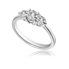 Platinum 0.65ct Vs/de Round Diamond Trilogy Ring