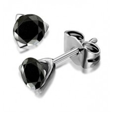 0.25ct Round Black Diamond Stud Earrings