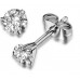 3 Claw Round Diamond Stud Earrings