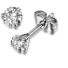 18ct White Gold 0.81ct Si/f Round Diamond Stud Earrings