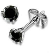 Round Black Diamond Earrings Round Black Diamond Earrings
