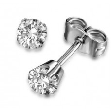 Traditional Round Diamond Stud Earrings