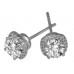 Round Diamond Cluster Earrings