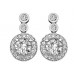 Round Diamond Cluster Drop Earrings