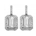 Emerald Diamond Single Halo Earrings