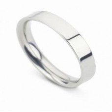 4mm Platinum Flat Court Wedding Ring