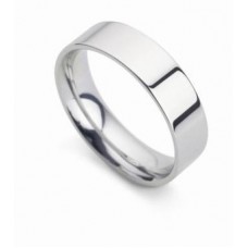 5mm Platinum Flat Court Shape Wedding Ring