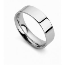6mm, Size Q, Flat Court Shape Wedding Band