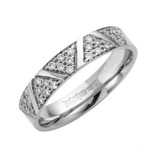 4mm Flat Court Round Diamond Wedding Band