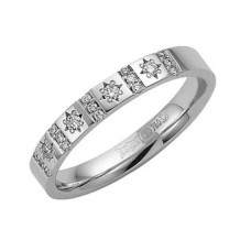 3mm Flat Court Round Diamond Wedding Band
