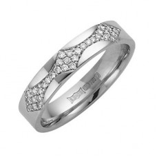 4mm Flat Court Round Diamond Wedding Band