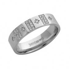 5mm Flat Court Round Diamond Wedding Band