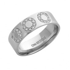 6mm Flat Court Round Diamond Wedding Band