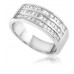 Modern Princess Diamond Three Row Eternity/dress Ring