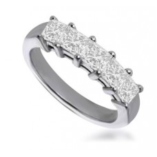 5 Stone Princess Diamond Half Eternity Ring 5 Stone Princess Diamond Half Eternity Ring