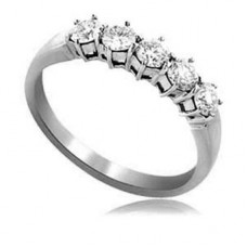 5 Stone Round Diamond Half Eternity Ring